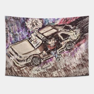 Back to the Future DeLorean time machine Tapestry