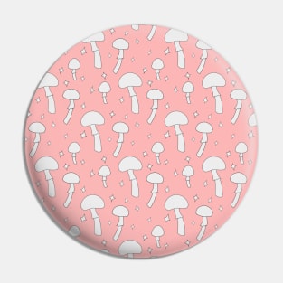 Mushroom Pattern Peach Pastel Pink Pin