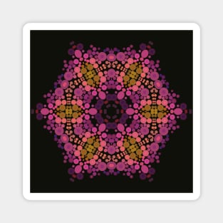 Dot Mandala Flower Pink Yellow and Black Magnet