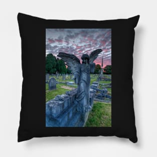 Angel at Sunset 0233-A Harlow Hill Cemetery Pillow