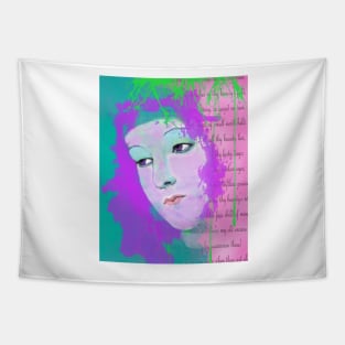 Teal Poet Portrait Tapestry