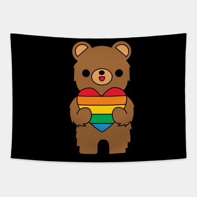 California Bear Love is Love Tapestry by BoredInc