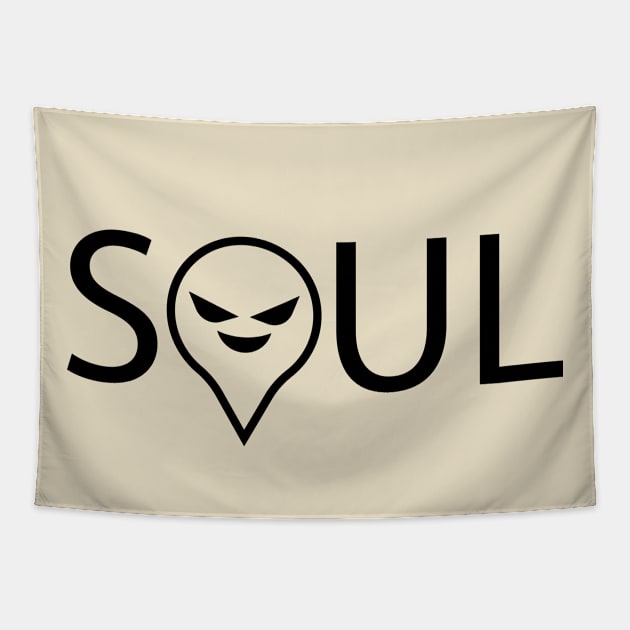 Soul being a soul typography design Tapestry by DinaShalash