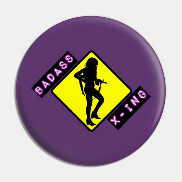 Badass Crossing Pin by GavinTheGhost