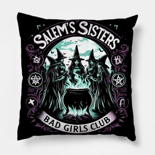 Salem's Sisters Bad Girls Club - Vintage Occult - Goth Witches Pillow