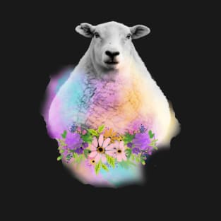 Watercolor Floral Sheep T-Shirt