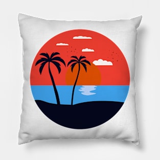 Funny Sunset Palm Tree Pillow