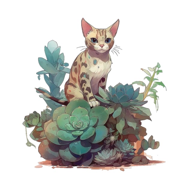 Cute Bengal cat by GreenMary Design