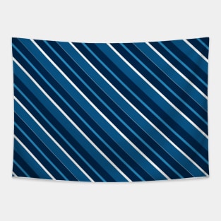 Repp Tie Pattern No. 8 (Diagonal Blue Stripes) Tapestry