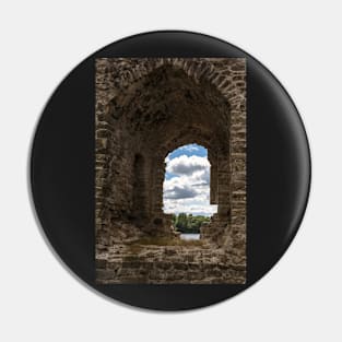 River and clouds through ruins of Koknese Castle Pin