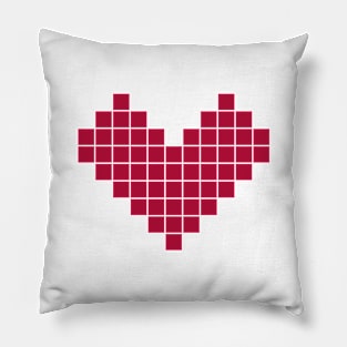 Red Pixel Heart Pillow