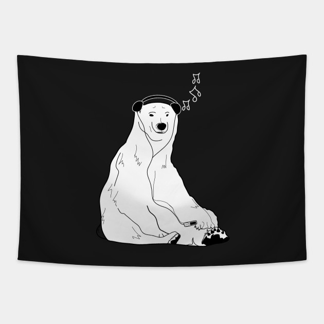 Jamming Polar Bear Music Tapestry Teepublic
