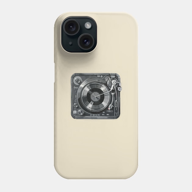 Turntable (Gray Colorway) Analog / Music Phone Case by Aldrvnd