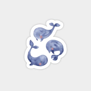 Blue Baby Whales Magnet