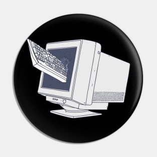 Funny Cubicle - Computer Destruction - Hate Mondays Pin