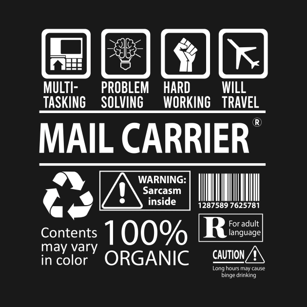 Mail Carrier T Shirt - MultiTasking Certified Job Gift Item Tee by Aquastal