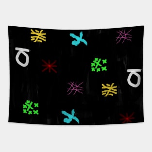 CRAZY PAINTED SYMBOLS Tapestry