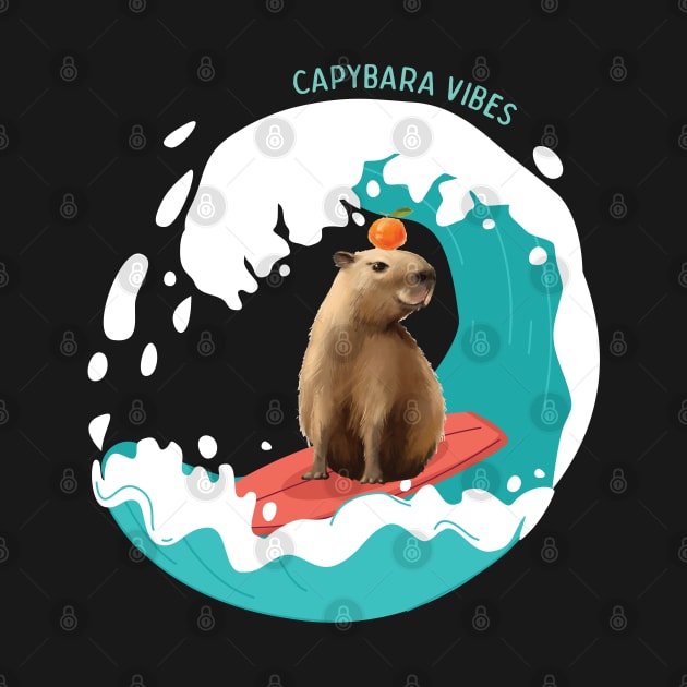 Capybara Vibes Beach Waves Capybara Wildlife Animal Capybara by Msafi