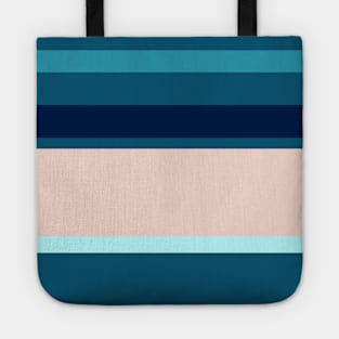 A beautiful variety of Navy, Blue Sapphire, Sea, Italian Sky Blue and Champagne Pink stripes. Tote