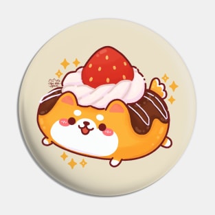 Cute Strawberry Shiba Dog-nut Pin