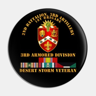 2nd Bn, 3rd Artillery - 3rd Armored Div - Desert Storm Veteran Pin