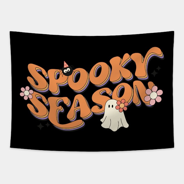 Spooky season , ghost groovy, retro Tapestry by UniqueBoutiqueTheArt