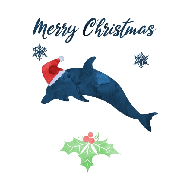 Christmas Dolphin Art by TheJollyMarten