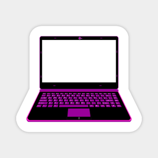 realistic laptop vector illustration in black and purple color Magnet