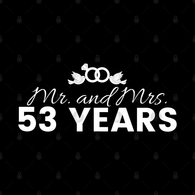 53rd Wedding Anniversary Couples Gift by Contentarama