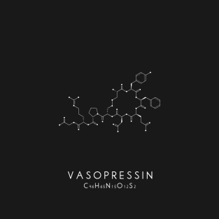 Vasopressin Molecular Structure - Black T-Shirt