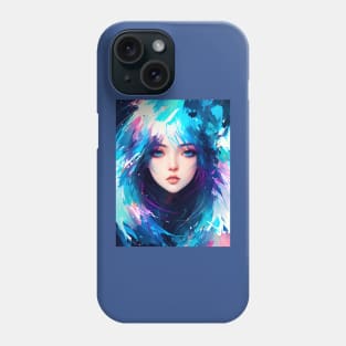 Abstract art of an anime girl, closeup view into the viewer. Phone Case