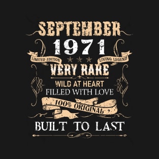 51 Years Old 51st Birthday Decoration Vintage September 1971 T-Shirt