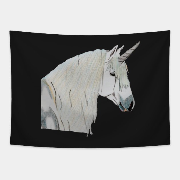 Unicorn Magic, Pure and True- Dark Grey Tapestry by EarthSoul