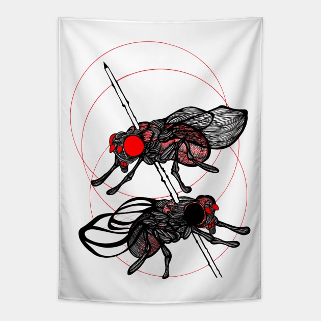 Creepy Flies on a Stick Tapestry by FUN ART