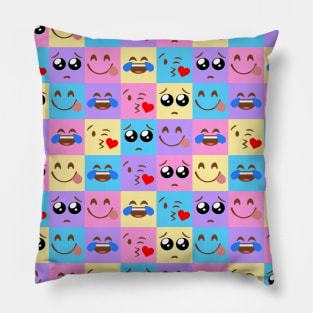 Colorful Emoji Tiles Pillow
