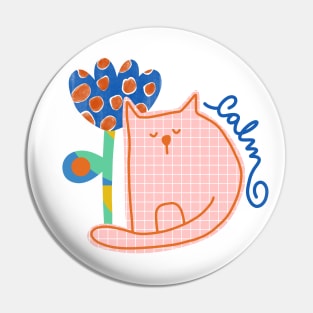 CAT MEDITATING IN NATURE Pin