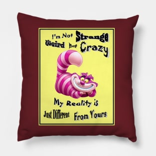 Alice in Wonderland Cheshire Cat Quote Pictures Print Pillow