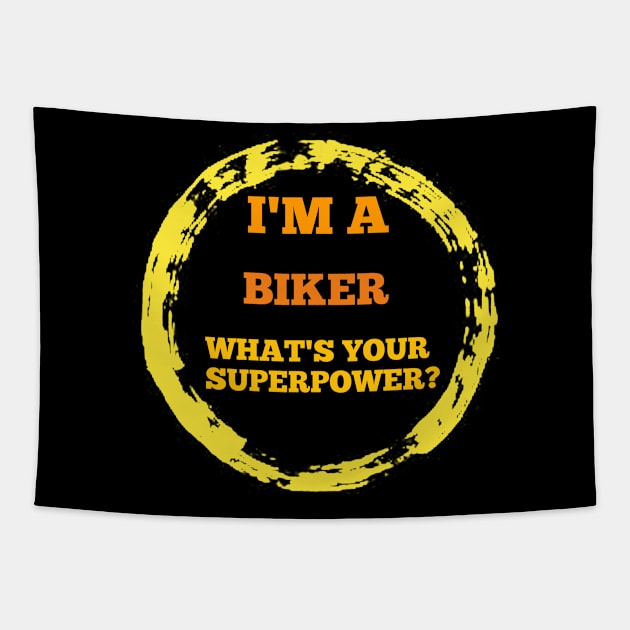 I'M A BIKER T-SHIRT FOR MEN ,BIKER T-SHIRT . Tapestry by Makkour