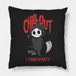 Funny Sarcastic Grim Reaper Halloween Party Pillow
