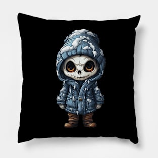 Smiling dark figure in mask - halloween ! Pillow