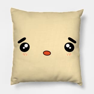 Cute Kawaii Shocked Anime Facial Expression Pillow