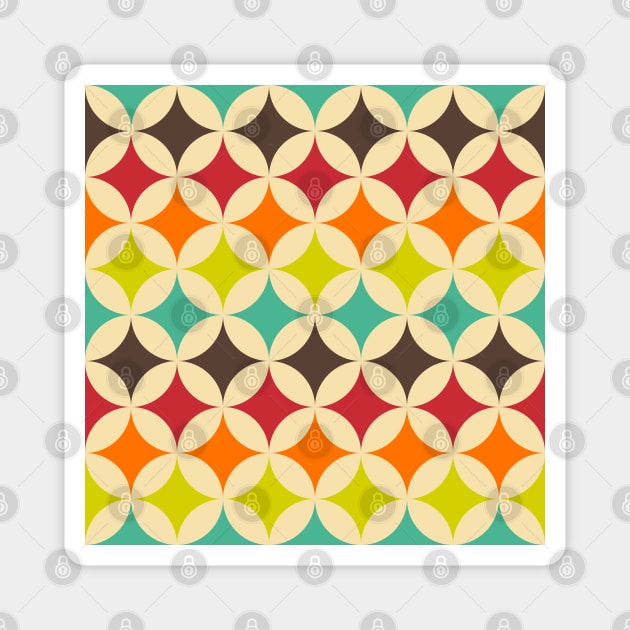 Geometric Pattern: Circle Nested: Rainbow Magnet by Red Wolf