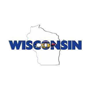 Wisconsin Colored State Letters T-Shirt