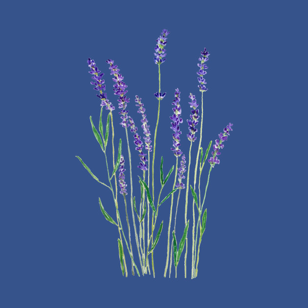purple lavender flower watercolor painting - Flower - T-Shirt