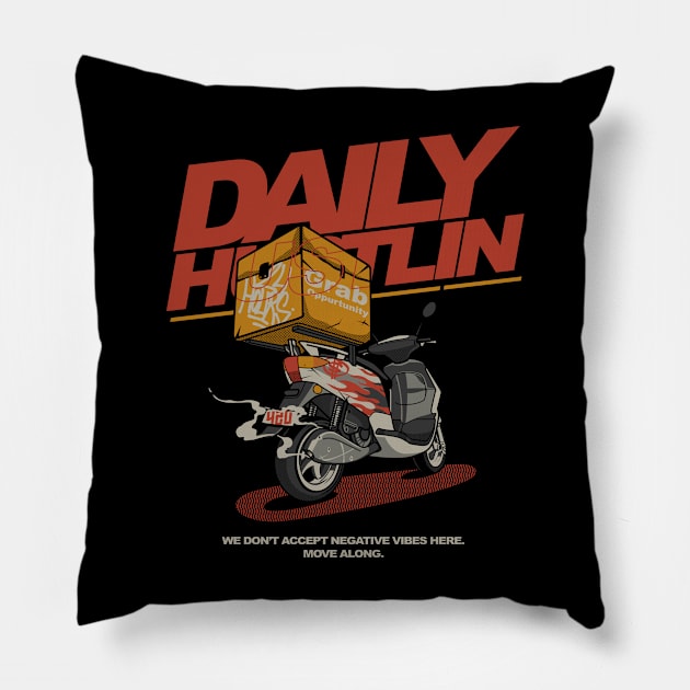 Daily Grind Pillow by bikonatics