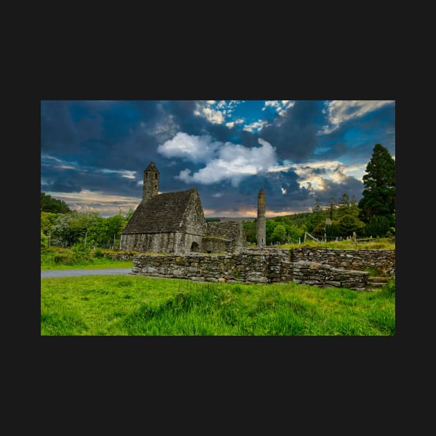 St Kevin's Church and Round Tower in Glendalough by Offiinhoki