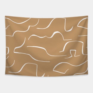 Dark coffee color wavey pattern Tapestry