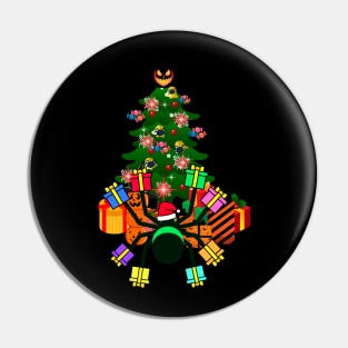 Halloween and Christmas Spider With Navidad Presents Pin