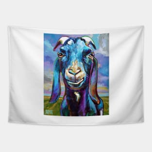 Black Farm Goat On a Beautiful Day Tapestry