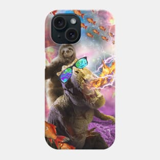 Sloth Space, Fire Lightning Breathing Dinosaur Phone Case